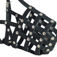Secure Genuine Leather Mesh Dog Basket Muzzle - Doberman (Circumference 12", Snout Length 4.5")
