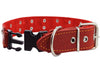 Red Genuine Leather Studded Dog Collar, Soft Suede Padded1.5 Wide. Fits 17"-20" Neck