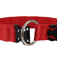 Heavy Duty Adjustable Red Nylon Dog Collar 1.5" Wide. Fits 17"-27.5" Neck XLarge
