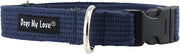 Cotton Web Adjustable Dog Collar 4 Sizes Blue