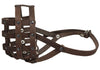 Real Leather Dog Basket Muzzle #112 Brown (Circumference 13", Snout 3") English Bulldog, Boxer