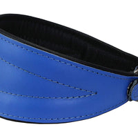 Dogs My Love Real Leather Extra Wide Padded Tapered Dog Collar Blue