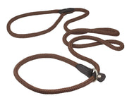 Dogs My Love Nylon Rope Slip Dog Lead Collar and Leash British Style 4ft Long Brown