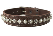 Genuine Leather Spiked Studded Dog Collar 1.5" Wide 18"-22" Neck Retriever, Doberman, Rottweiler