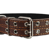 Genuine Leather Dog Collar, Padded, Brown 1.5" Wide. Fits 18"-22" Neck Size Cane Corso Rottweiler