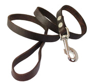 4' Genuine Leather Classic Dog Leash Brown 3/4" Wide for Large Dogs