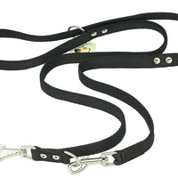 1.25" Wide 6 Way European Multi-functional Nylon Dog Leash, Adjustable Lead 40"-70" Long XLarge