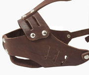 Real Leather Cage Basket Secure Dog Muzzle #119 Brown - Poodle, Spaniel (Circumf 9.5", Snout 2.5")