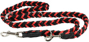 6 Way European Multifunctional Braided Dog Leash Adjustable Schutzhund Lead 42"-68" Long 4 Sizes Red