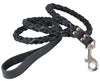 Round Fully Braided Genuine Leather Dog Leash, 4 Ft x 5/8" (15mm), Medium Breeds