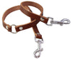 Genuine Leather Double Dog Leash - Two Dog Coupler (Brown, Medium 15" long by 5/8" wide)