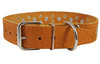 Genuine Leather Studded Dog Collar 22"x1.4" Tan Fits 14.5"-18" Neck