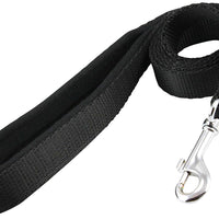 Dogs My Love 4ft Long Neoprene Padded Handle Nylon Leash 4 Sizes Black