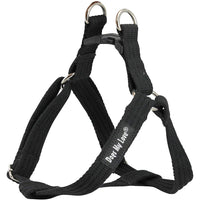 Cotton Web Adjustable Dog Step-in Harness 4 Sizes Black
