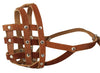 Real Leather Dog Basket Dog Dog Muzzle #110 Brown - Bulldog (Circumf 13.7", Snout Length 2.75")