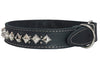 Genuine Leather Spiked Studded Dog Collar 1.5" Wide Black Sized to Fit 18"-22" Neck Boxer, Pit Bull