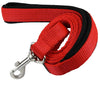 Dogs My Love 4ft Long Neoprene Padded Handle Nylon Leash 4 Sizes Red