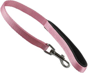 Short Dog Leash Padded Handle Wide Nylon Traffic Lead 22" Long Pink