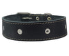 Black Genuine Leather Studded Dog Collar, 1.75" Wide. Fits 18.5"-22" Neck. For Large Breeds