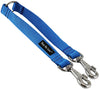 10" Long Nylon 2-Way Double Dog Leash - Two Dog Coupler Blue 4 Sizes