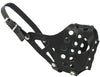 Real Leather Cage Basket Dog Muzzle - Pit Bull Black (Circumference 13", Snout Length 3.5")