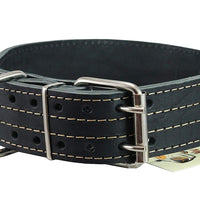 Dogs My Love Genuine Leather 25"x1.75" Wide Handle Collar Fits 18"-21" Neck Black Large Pitbull