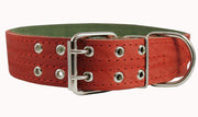 Genuine Leather Dog Collar, Padded, Red 1.75" Wide. Fits 23"-27" neck size Great Dane Mastiff