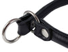Round Genuine Rolled Leather Choke Dog Collar 25" Long Black Xlarge