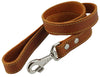 4' Classic Genuine Leather Dog Leash 1" Wide for Largest Breeds Orange