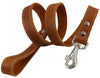 4' Classic Genuine Leather Dog Leash 1" Wide for Largest Breeds Orange