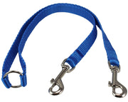 15" Nylon 2-Way Double Dog Leash - Two Dog Coupler Blue 3 Sizes