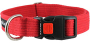 Cotton Web Adjustable Dog Collar with Locking Device 4 Sizes Red