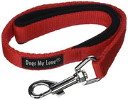 Short Dog Leash Padded Handle Wide Nylon Traffic Lead 22" Long Red