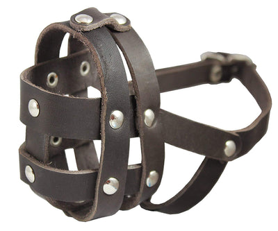 Real Leather Dog Basket Muzzle #0 Brown - Spaniel, Poodle, Schnauzer (Circumf 8.5