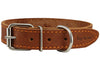 Genuine Leather Dog Collar Stars Pattern Brown 4 Sizes
