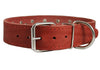 Genuine Leather Studded Dog Collar 25"x1.5" Red Fits 18"-21" Neck Large