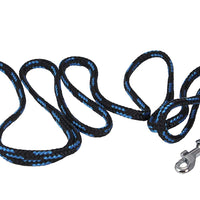 Dogs My Love 6ft Long Braided Rope Dog Leash Blue with Black 6 Sizes