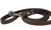 Dogs My Love 4ft. Two-Tone Leather Dog Leash Brown/Black