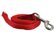 Dog Leash 1/2" Wide Nylon 6ft Length with Leather Enforced Snap Red Small