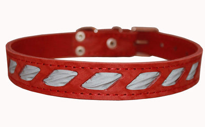 High Quality Genuine Leather Reflective Dog Collar 1