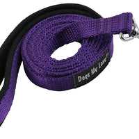 Dogs My Love 6ft Long Neoprene Padded Handle Nylon Leash 4 Sizes Purple