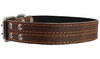 Genuine Leather Dog Collar, Padded, Brown 1.5" Wide. Fits 22.5"-26.5" neck size Great Dane Mastiff