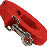 Dog Leash 1" Wide Cotton Web 15 Ft Long for Training Swivel Locking Snap, Rottweiler, Boxer