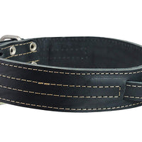Dogs My Love Genuine Leather 25"x1.75" Wide Handle Collar Fits 18"-21" Neck Black Large Pitbull