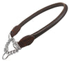 Rolled Genuine Leather Martingale Dog Collar Choker Brown 7 Sizes