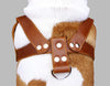 Brown Leather Dog Harness, Large. 28"-34" Chest, 1.5" Wide Straps, Rottweiler Bulldog