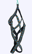 Weight Pulling Sledding Dog Harness X-back Style Black/Blue XLarge, 22.5" Neck Circumference.