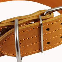 Genuine Leather 25"x1.75" Wide Handle Collar Fits 18"-21" Neck Tan Large Pitbull, Doberman