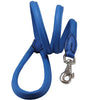 Dogs My Love 4ft Long Round Genuine Rolled Leather Dog Leash Blue