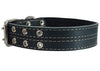 Genuine Leather Dog Collar, Padded, Black 1.5" Wide. Fits 22.5"-26.5" neck size Great Dane Mastiff